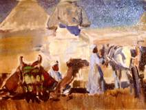 Eugen Osswald, 1879-1960
Sphinx, Cairo 1914,
Öl/Lwd., 40x52 cm