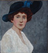 Betty Heldrich, 1869-1958,
Selbstportrait,
Öl/Lwd., 56x51 cm