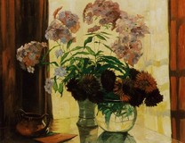 Anna Sophie Gasteiger, 1877-1954,
Phlox im Spätherbst,
Öl/Lwd.,51x66 cm
Das Gemälde wurde1925 im Glaspalast ausgestellt, Katalog MKG, 1925, Seite 16